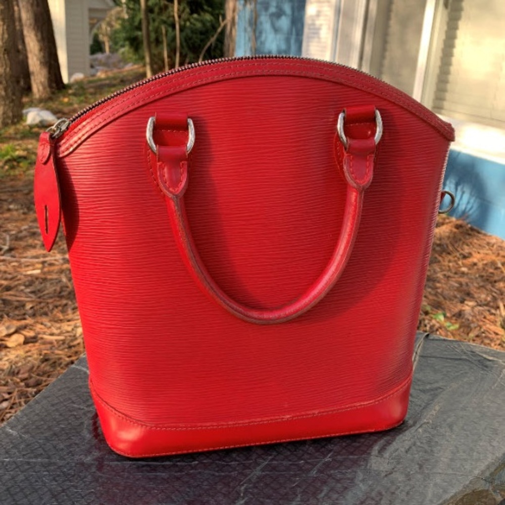 Louis Vuitton Red Handbag Shoulder Bag Vintage Set